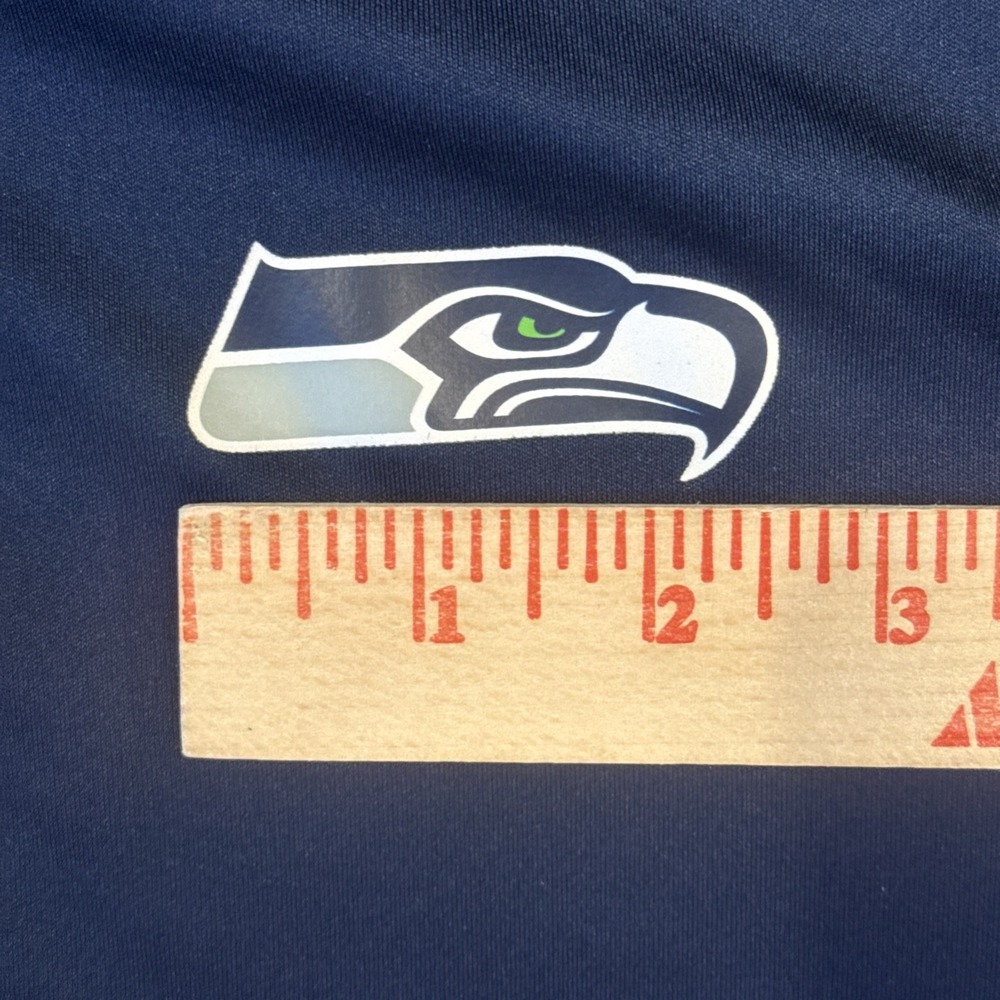 Seattle Seahawks Polo Shirt NFL Team Apparel Blue Short Sleeve Mens Large - Picture 6 of 6